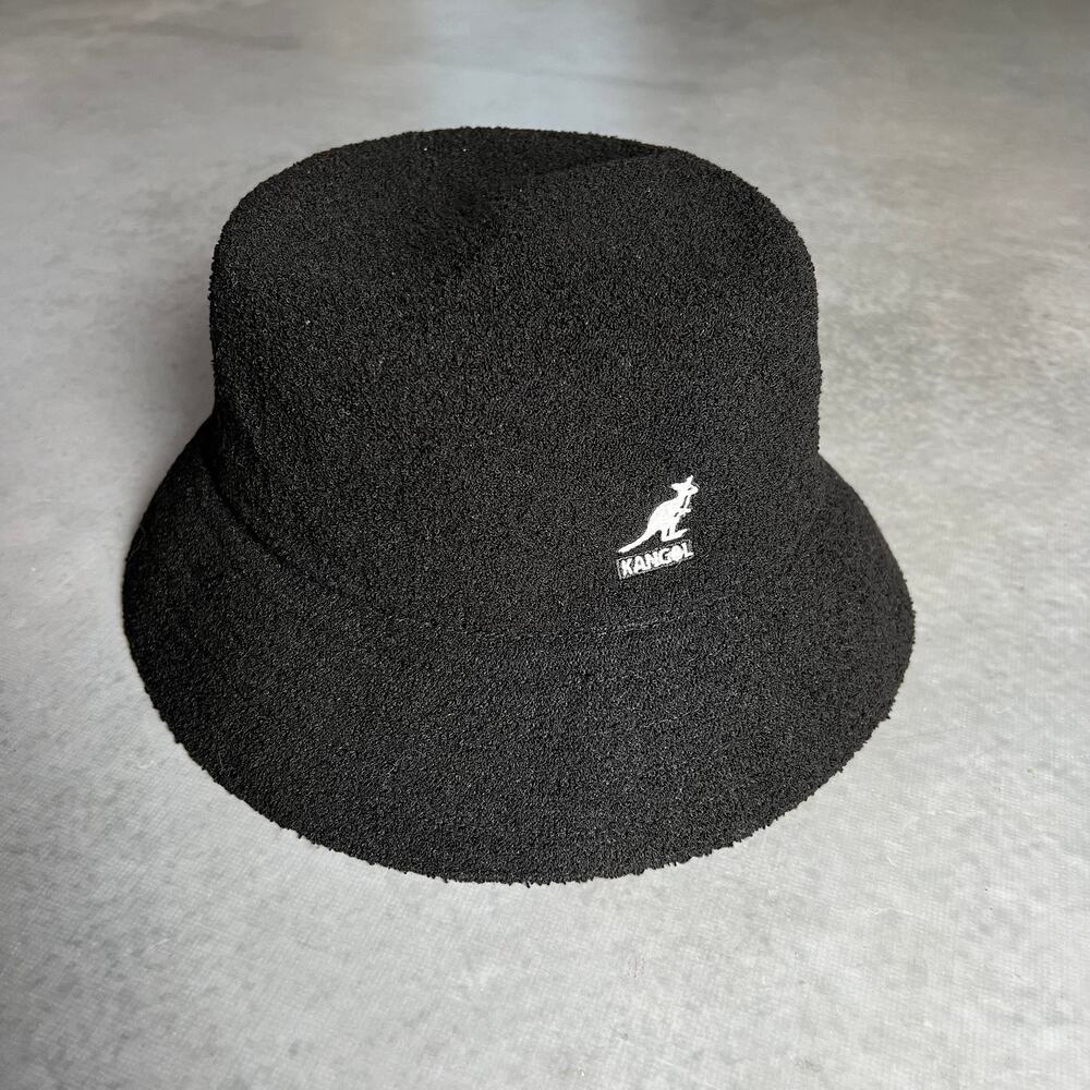 Kangol Bermuda Bucket Hat Black LLCoolJ Terry Boucle Unisex NWT - Size: L